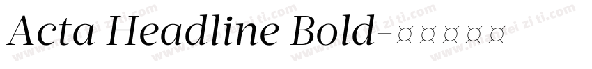 Acta Headline Bold字体转换